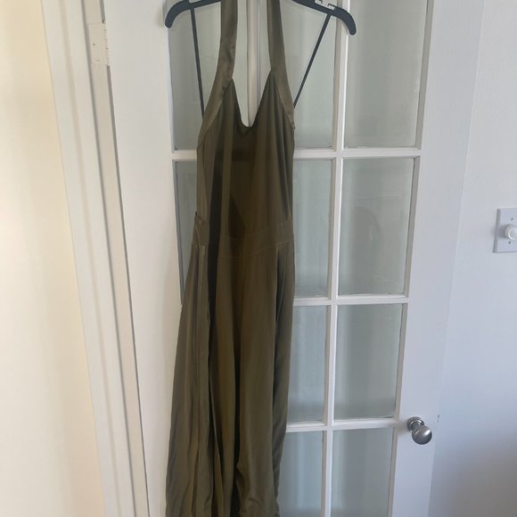 rag & bone Scarlet satin-trimmed silk halterneck jumpsuit - Picture 3 of 8